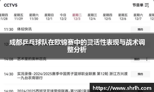 成都乒乓球队在欧锦赛中的灵活性表现与战术调整分析