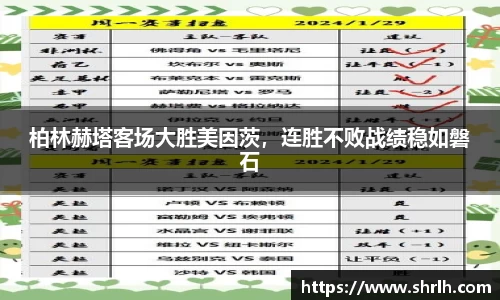 柏林赫塔客场大胜美因茨，连胜不败战绩稳如磐石